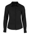 K242 KK242 Kustom Kit Ladies Long Sleeve Tailored Poplin Shirt Black colour image